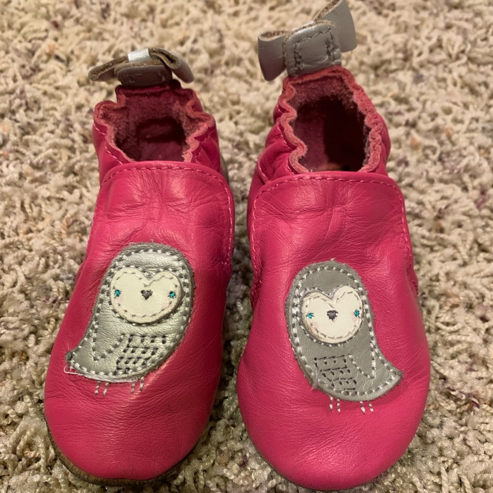 Robeez infant leather booties size 0-6 months